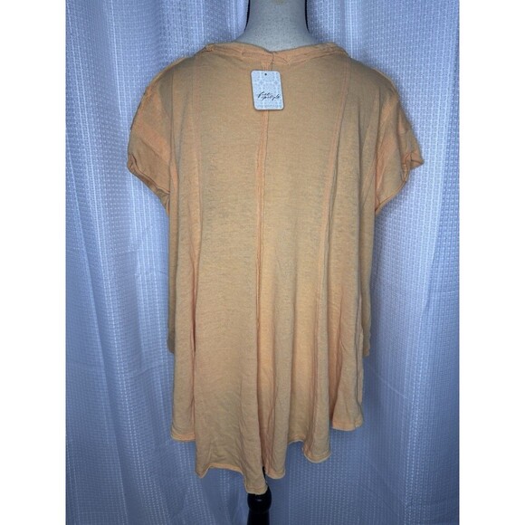 NEW Free People Women’s M Peach Sammie V-Neck Short Sleeve Tunic Top HOBO NWT - Picture 5 of 8